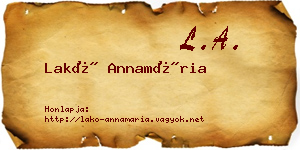 Lakó Annamária névjegykártya